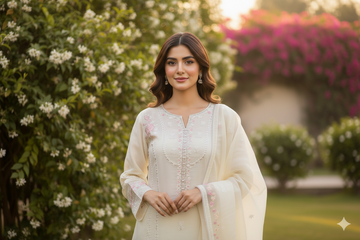 Pearlescent Petals Suit