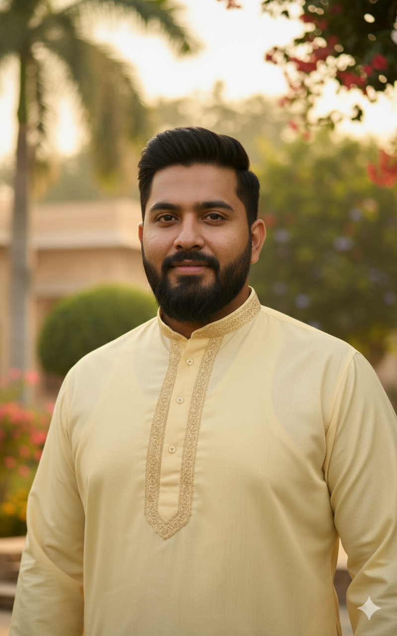 Beige Embroidered Kurta Pajama