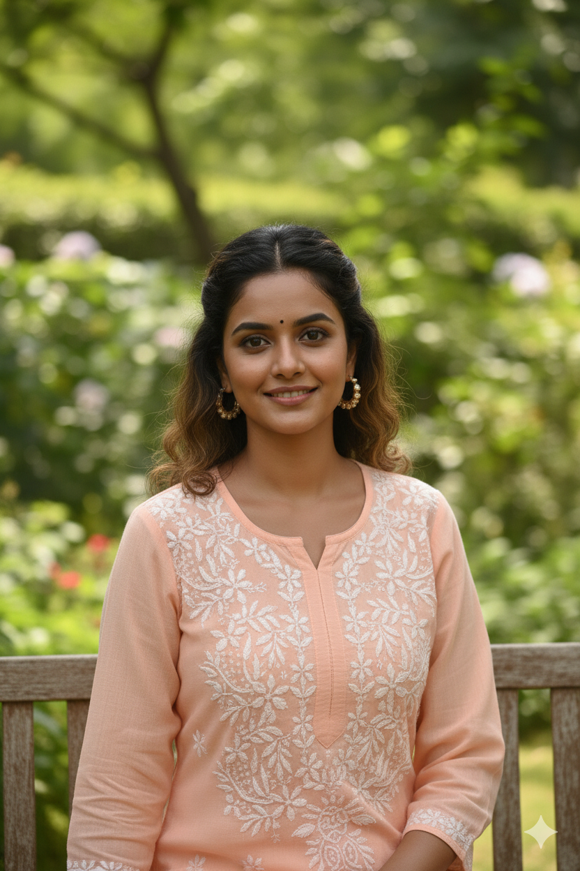 Saffron Bloom Chikankari Set