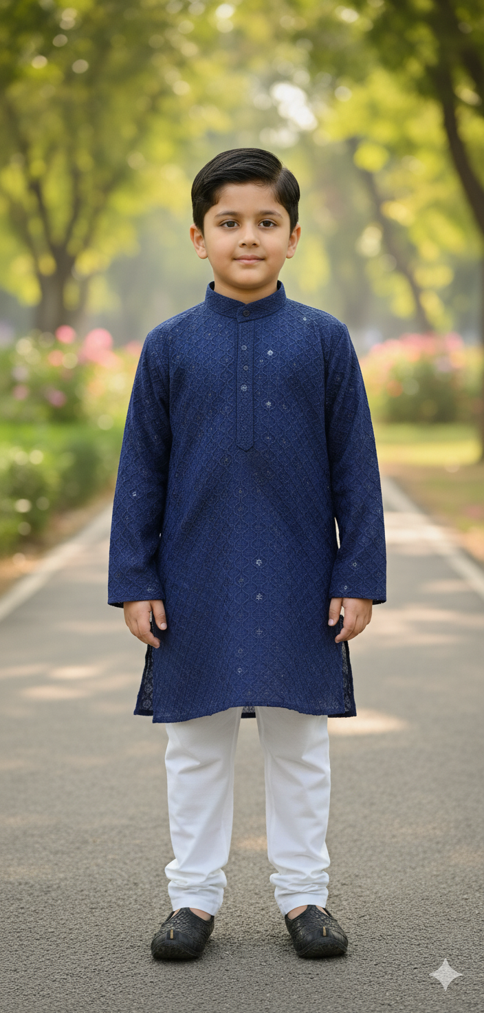 Regal Navy Boys Kurta Pajama
