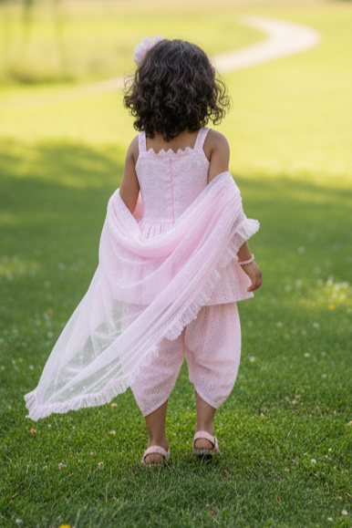 Rosé Chikankari Peplum Set