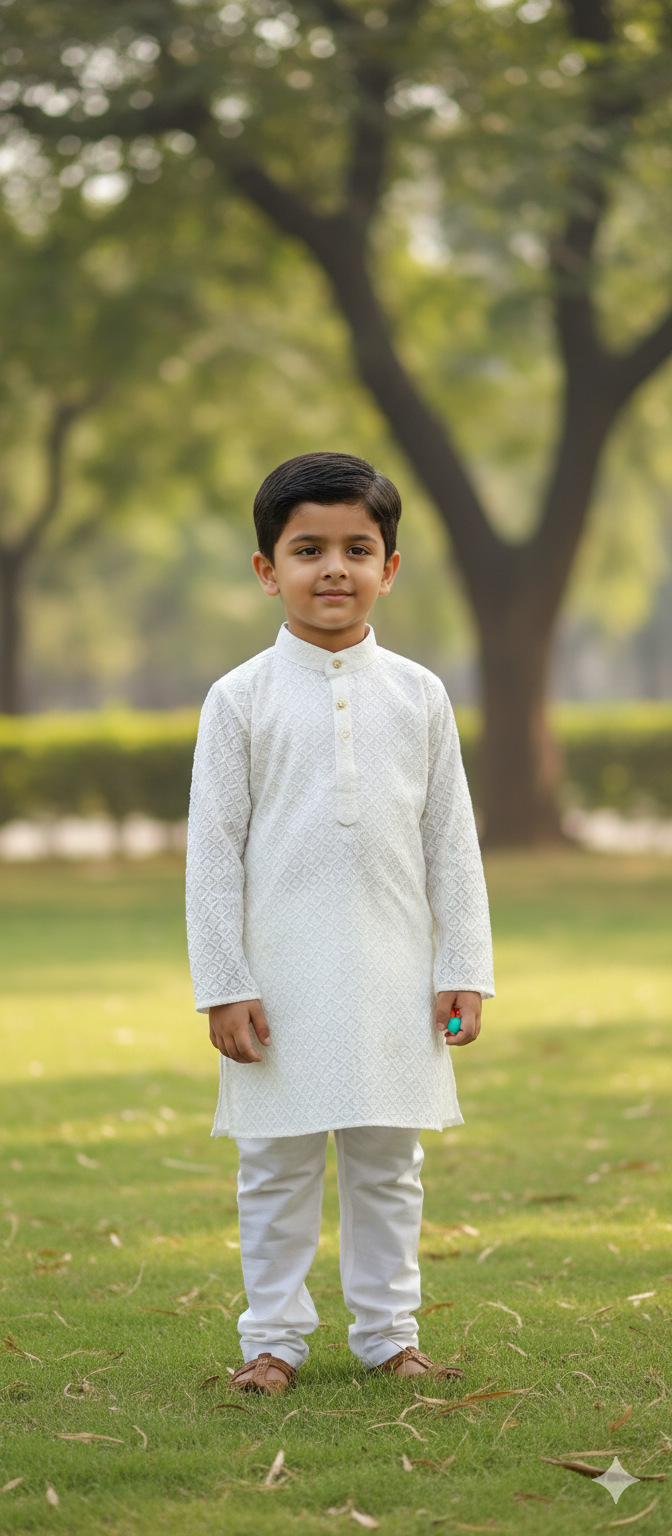 Regal White Boys Kurta Pajama