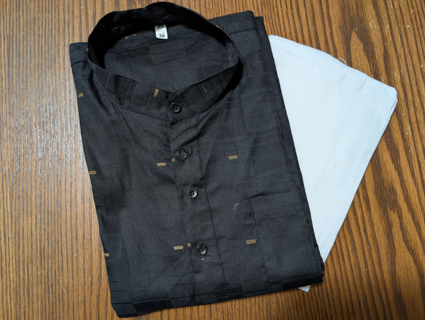 Charcoal & Gold Accented Boys’ Kurta Pajama Set