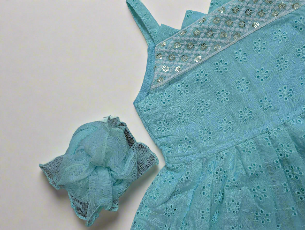 Periwinkle Chikankari Peplum Set