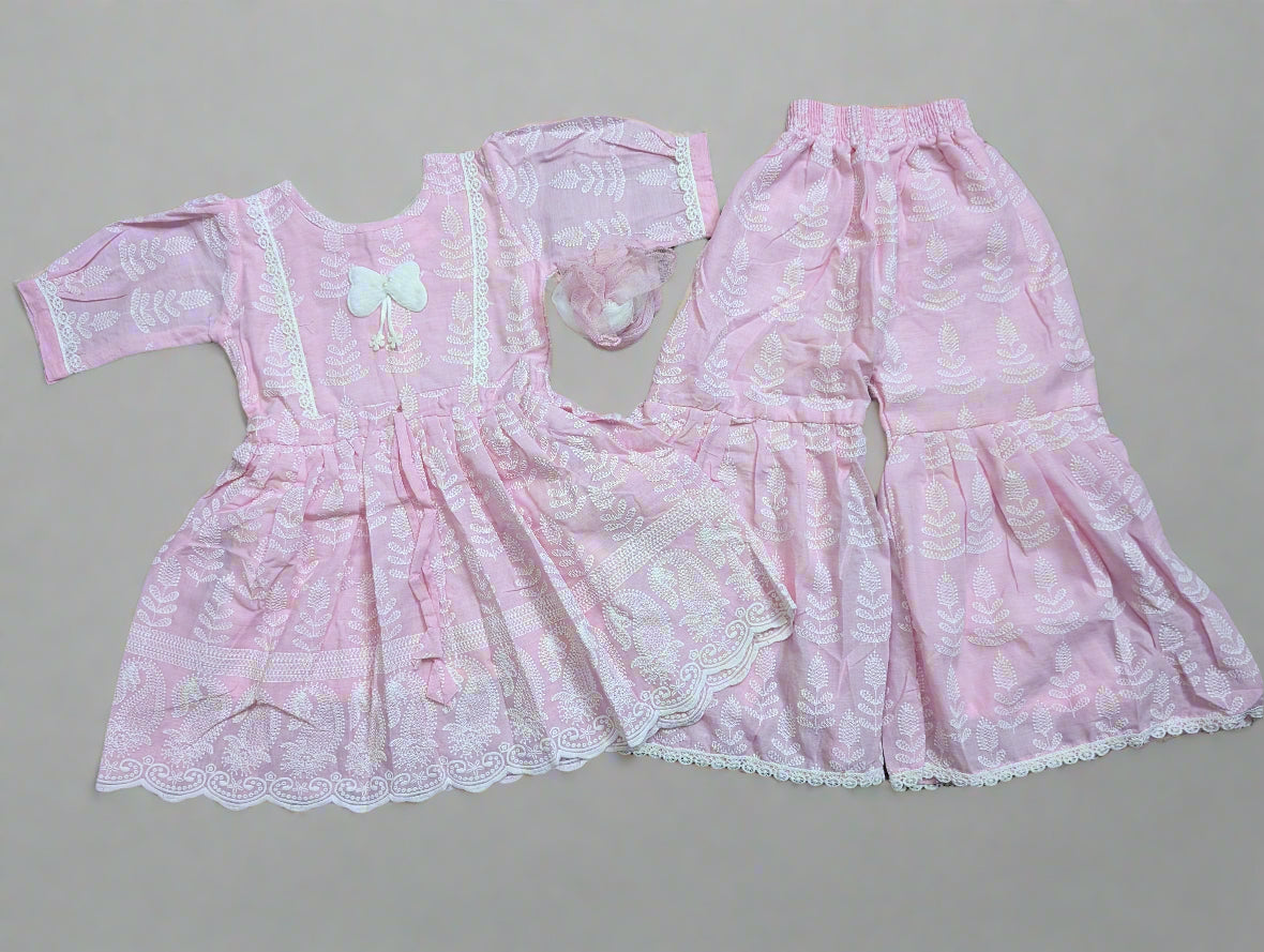 Pink Petal Dream Girls' Gharara Set