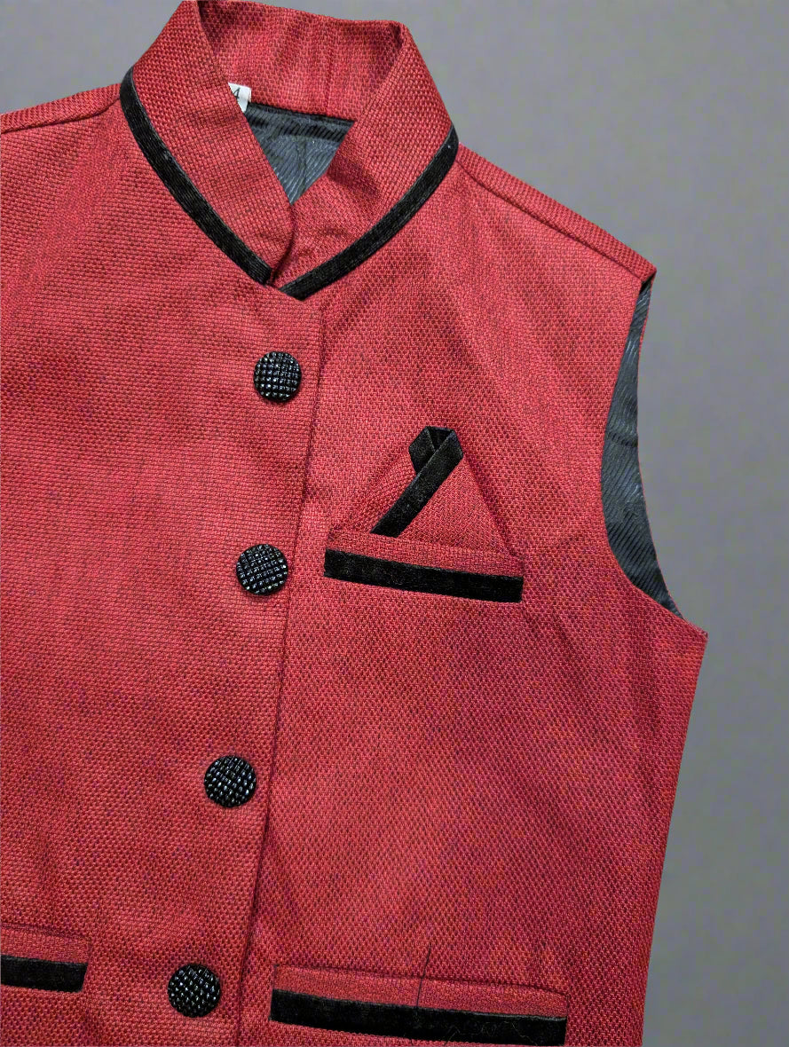 The Heritage Crimson Nehru Vest / Sadri