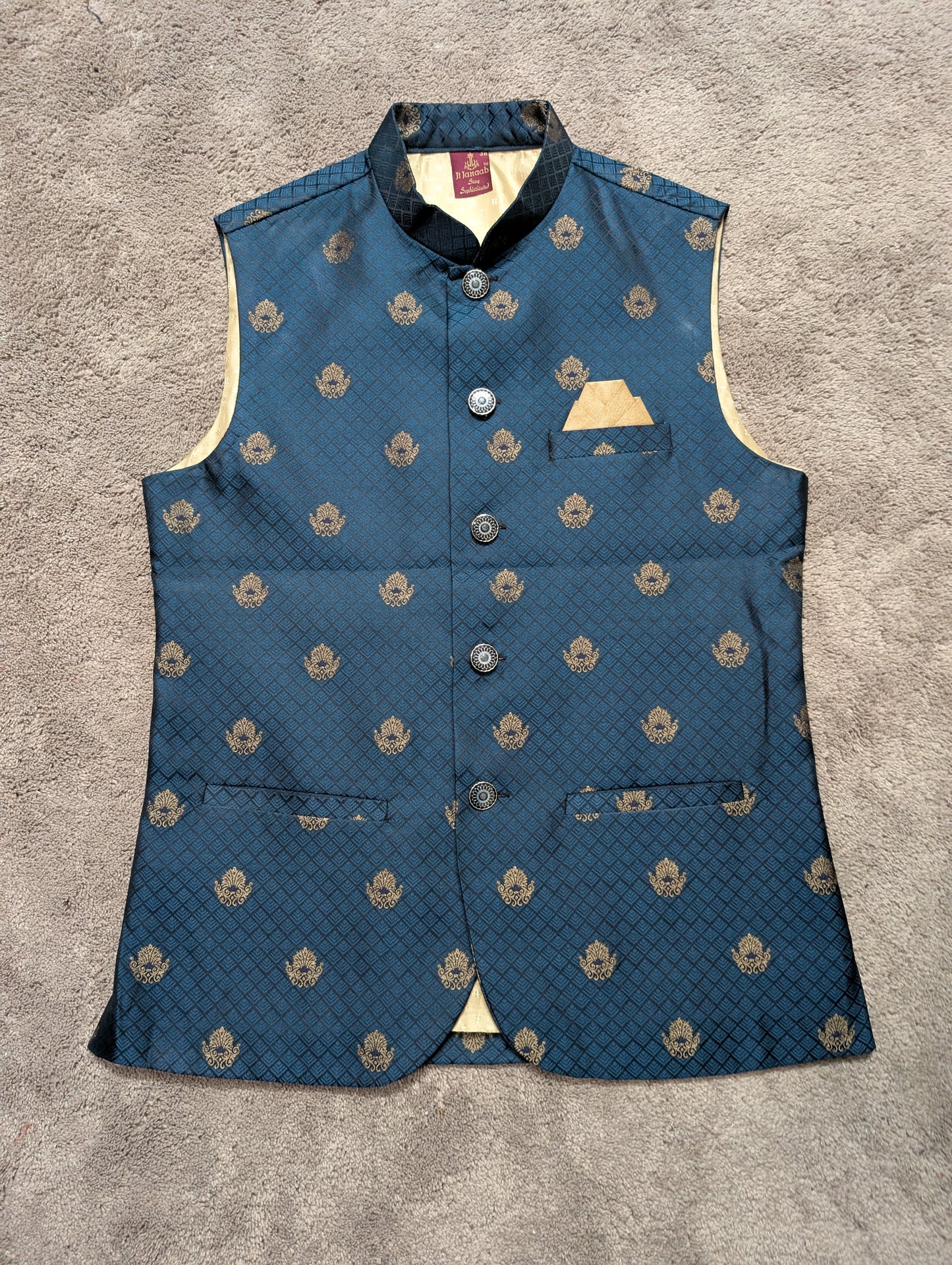 Ceremonial Sapphire Nehru Jacket / Sadri