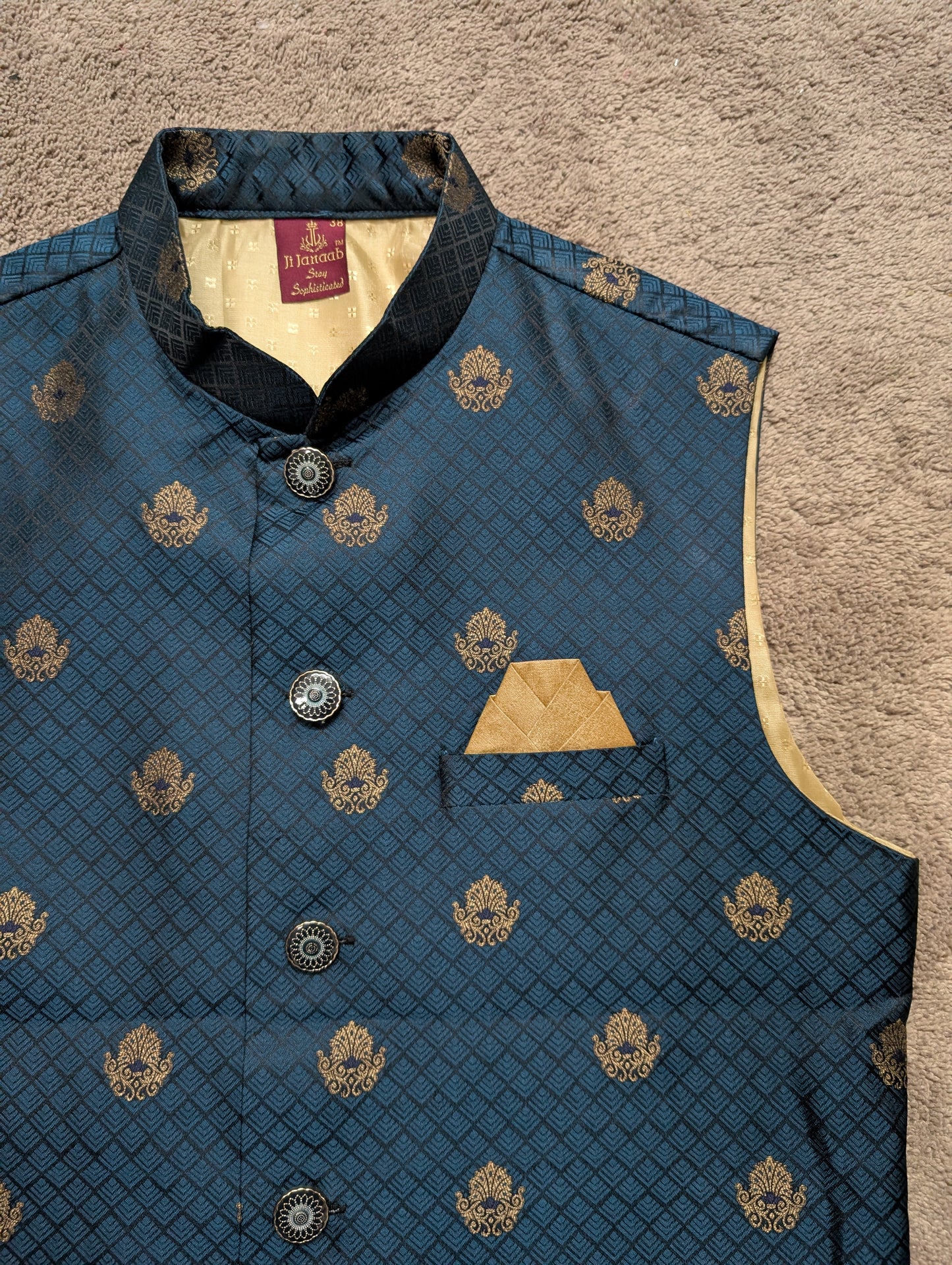 Ceremonial Sapphire Nehru Jacket / Sadri
