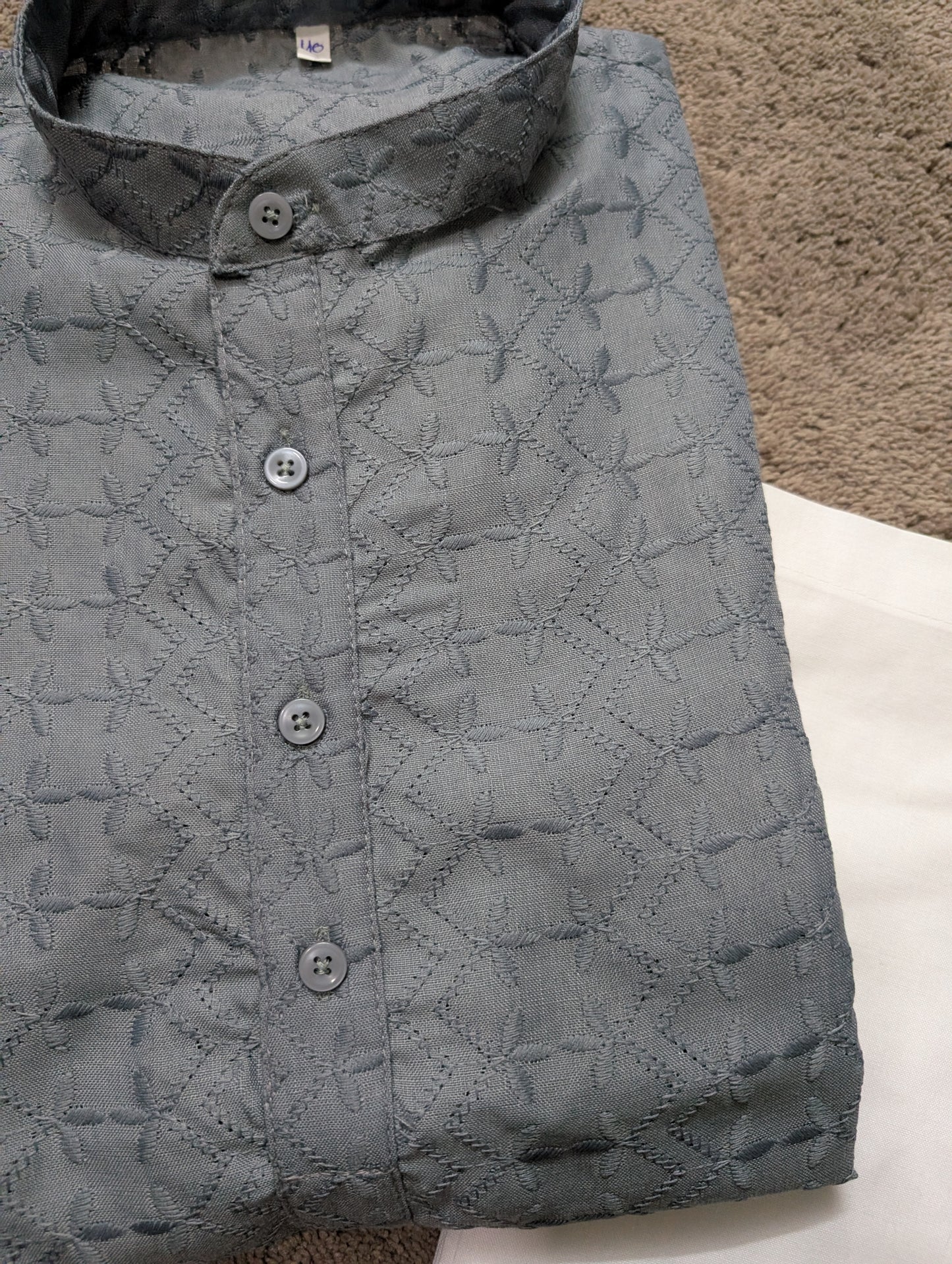 The Sterling Grid Kurta Set