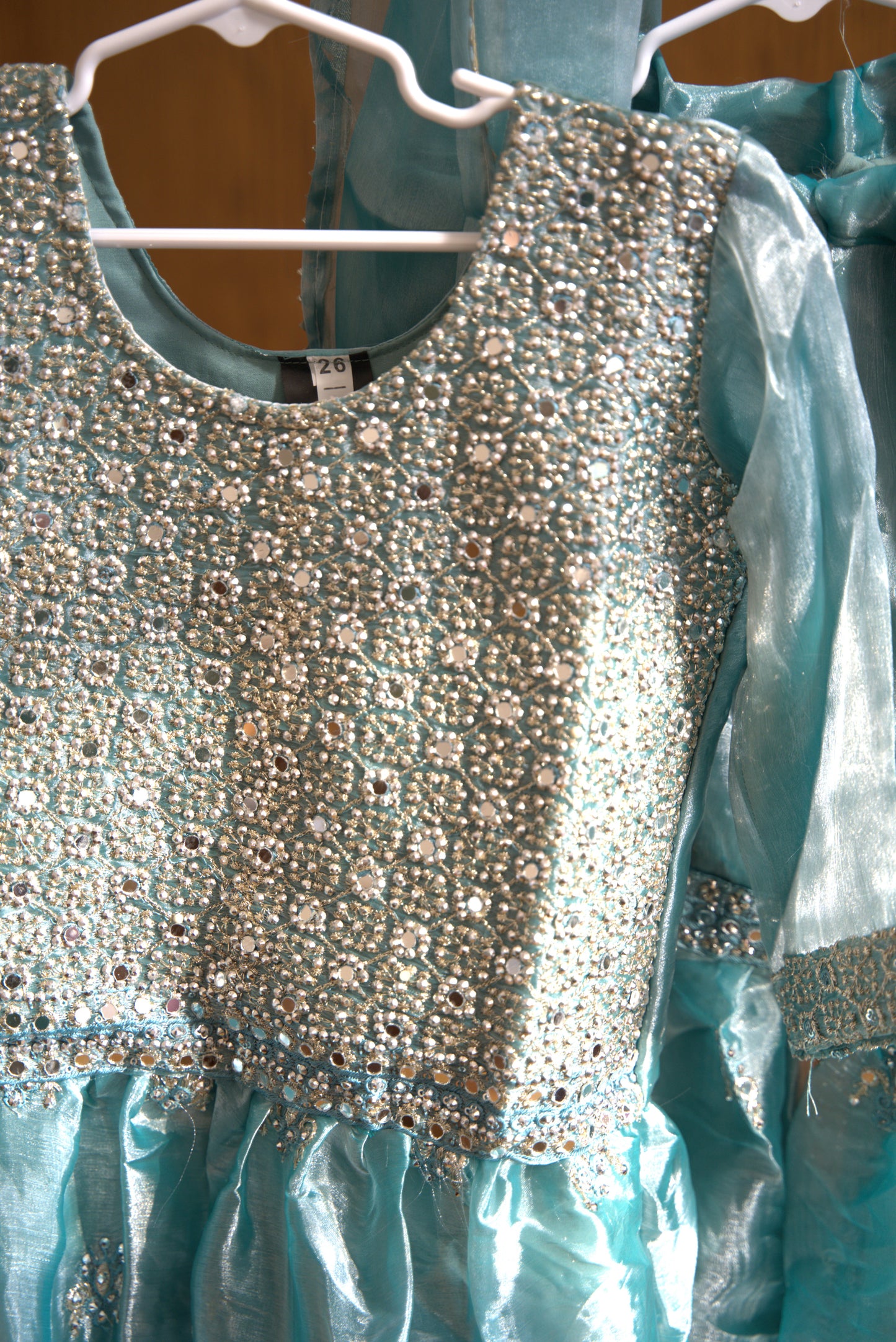 Glacier Gleam Peplum Gharara