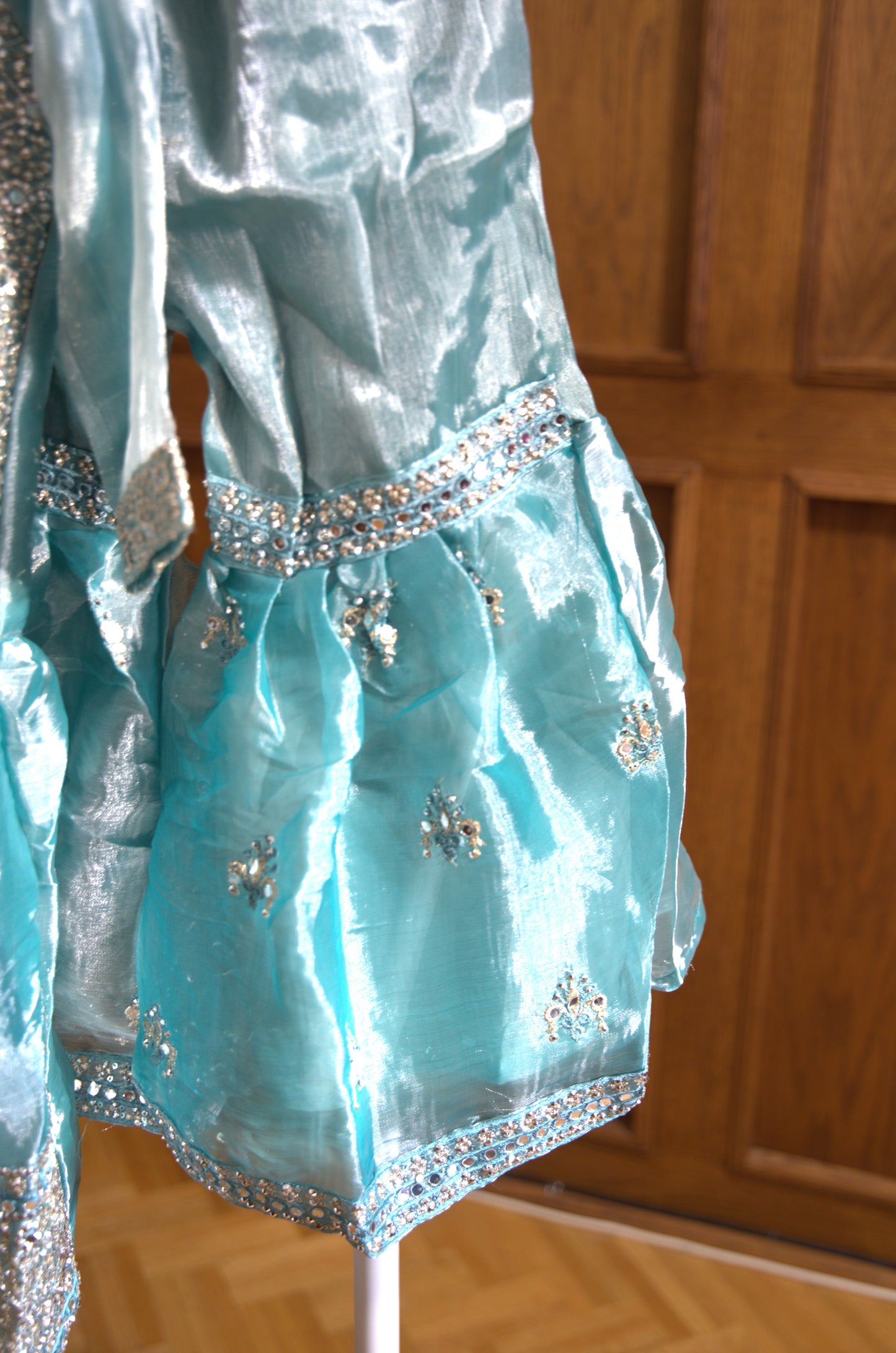 Glacier Gleam Peplum Gharara
