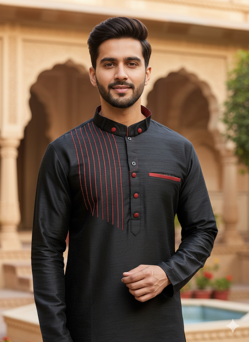 The Crimson Dash Kurta Set