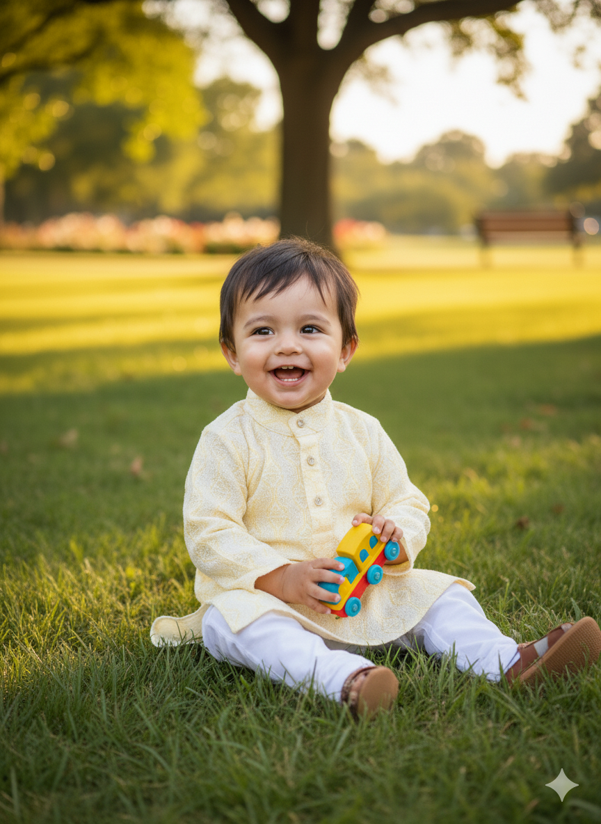Lemon Zest Boys' Kurta Pajama Set