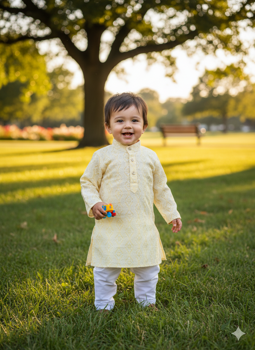 Lemon Zest Boys' Kurta Pajama Set