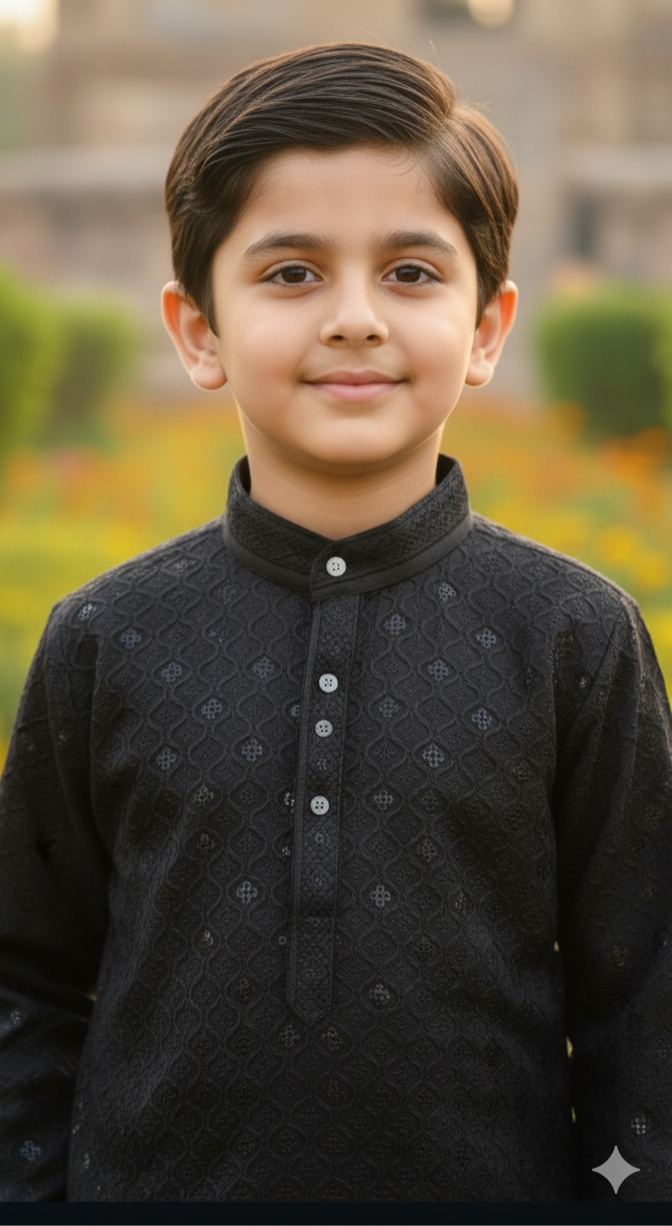 Regal Black Boys Kurta Pajama