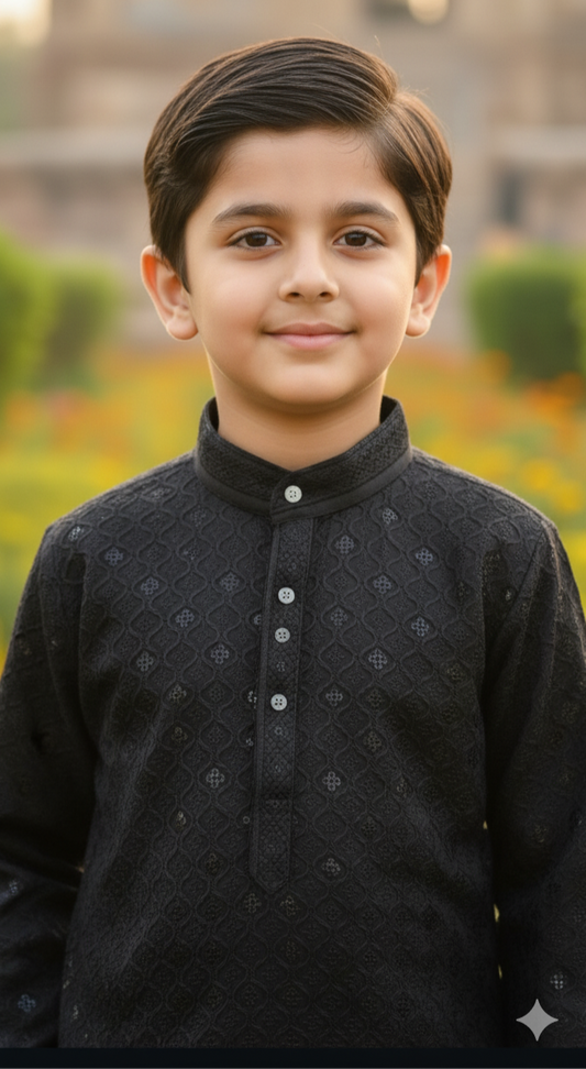 Regal Black Boys Kurta Pajama