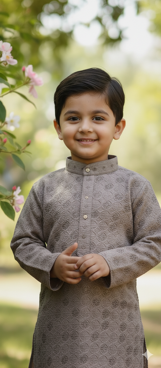 Icy Grey Boys Kurta Pajama