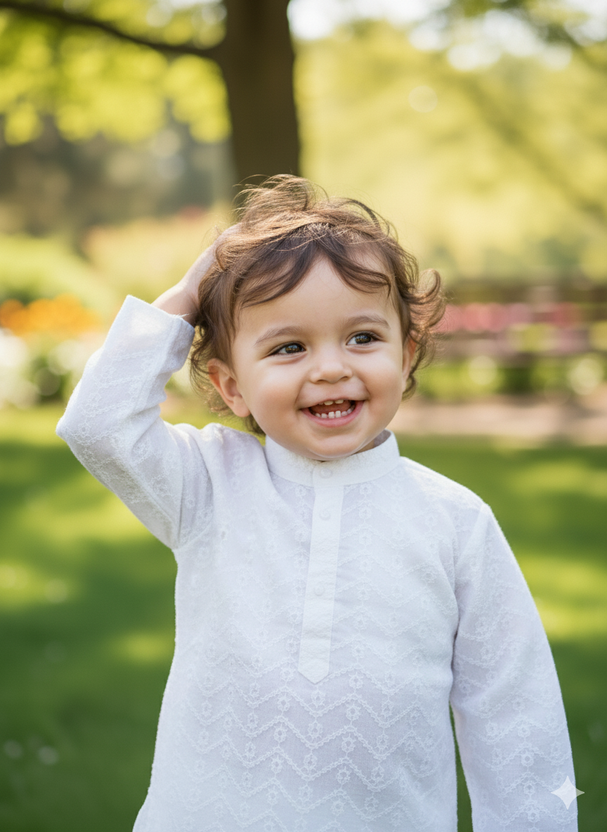 White Chikankari Kurta Set