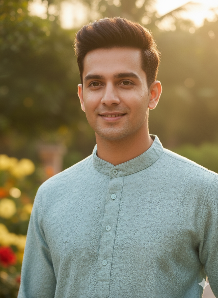 The Aqua Bloom Chikankari Set