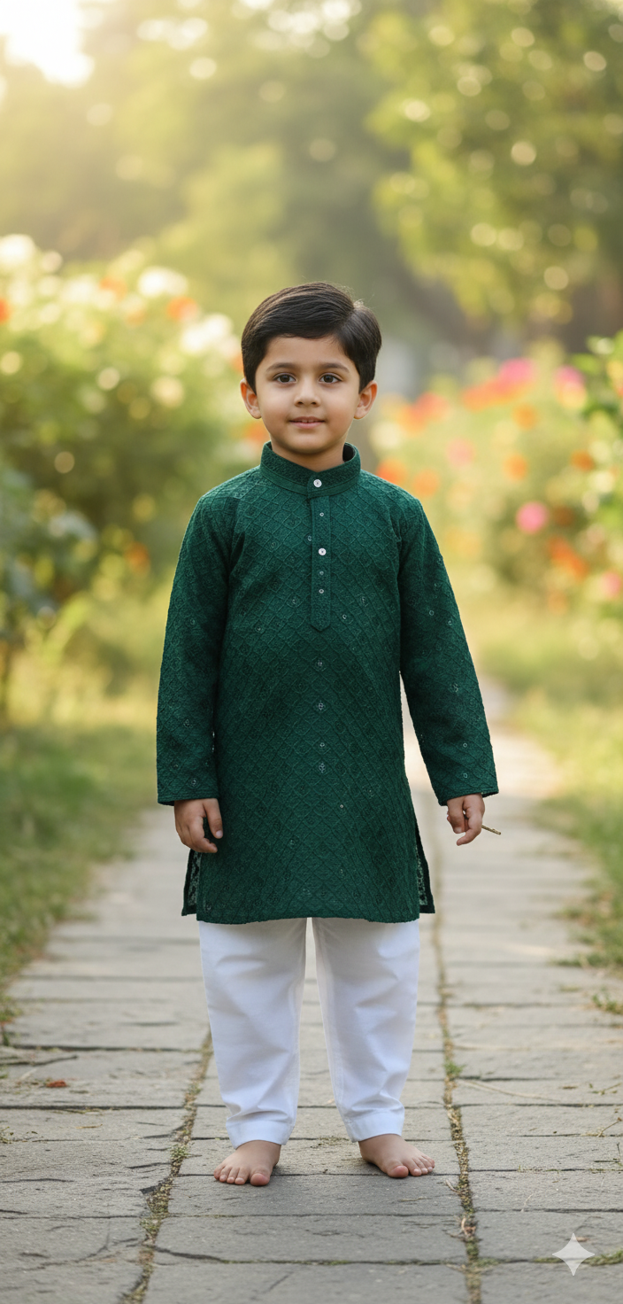 Regal Green Boys Kurta Pajama