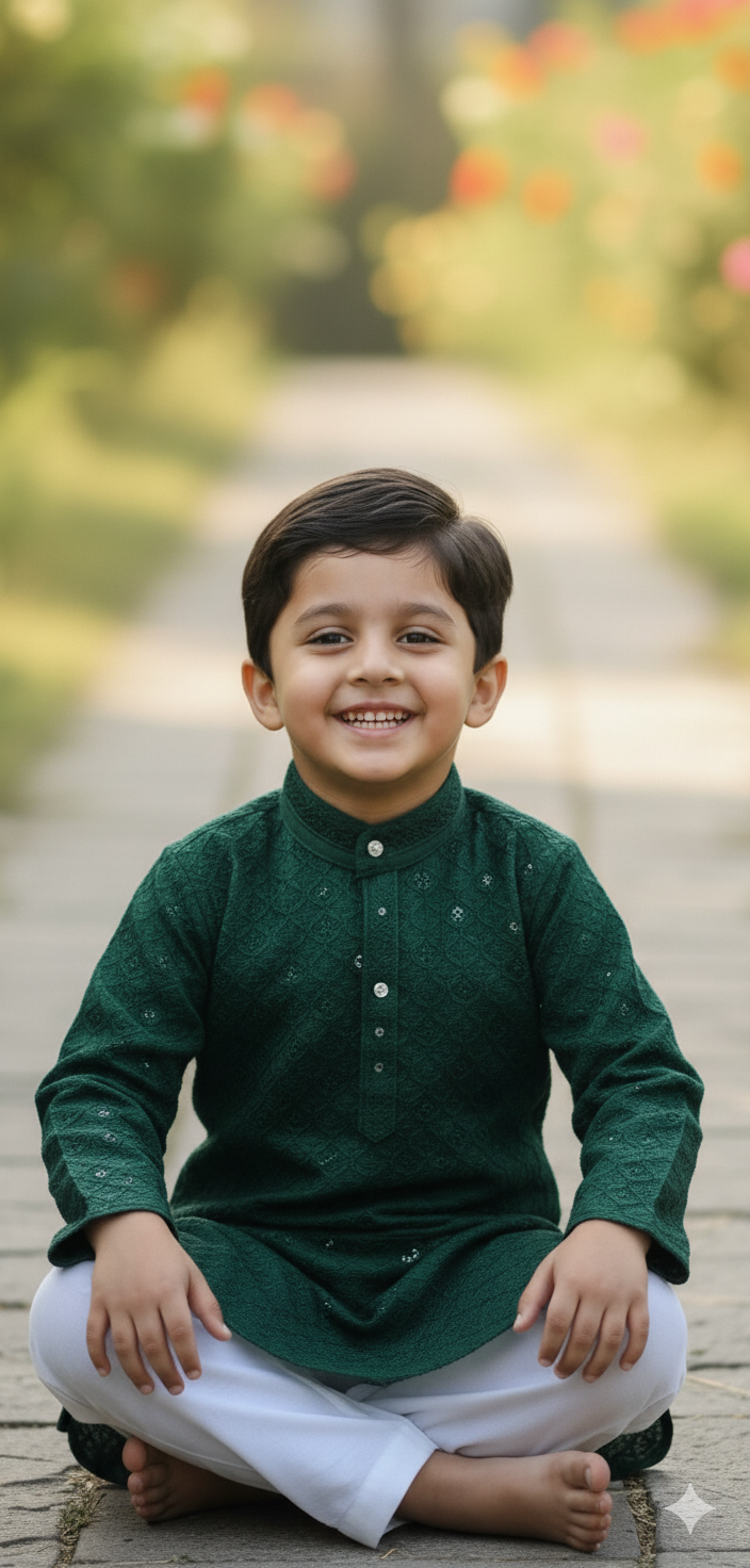 Regal Green Boys Kurta Pajama
