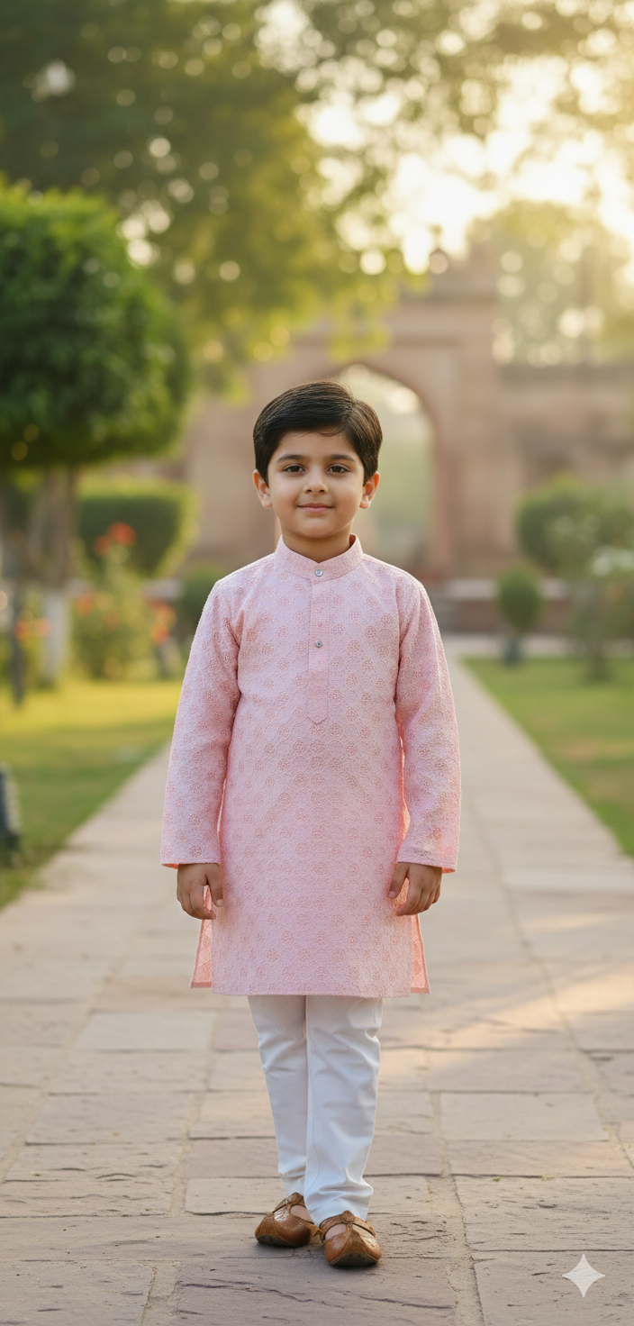 Icy Pink Boys Kurta Pajama