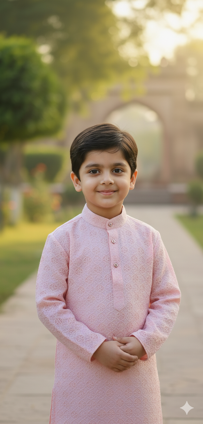 Icy Pink Boys Kurta Pajama