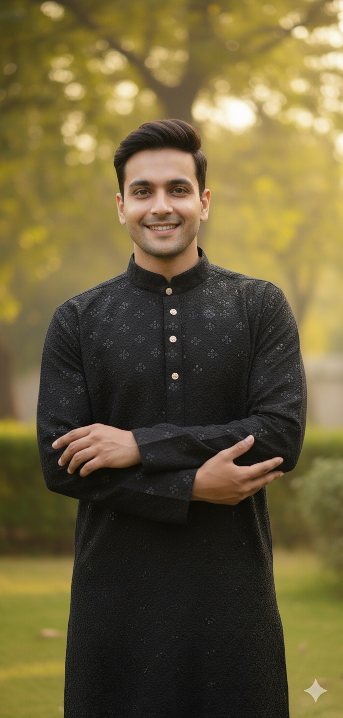 Royal Black Kurta Pajama