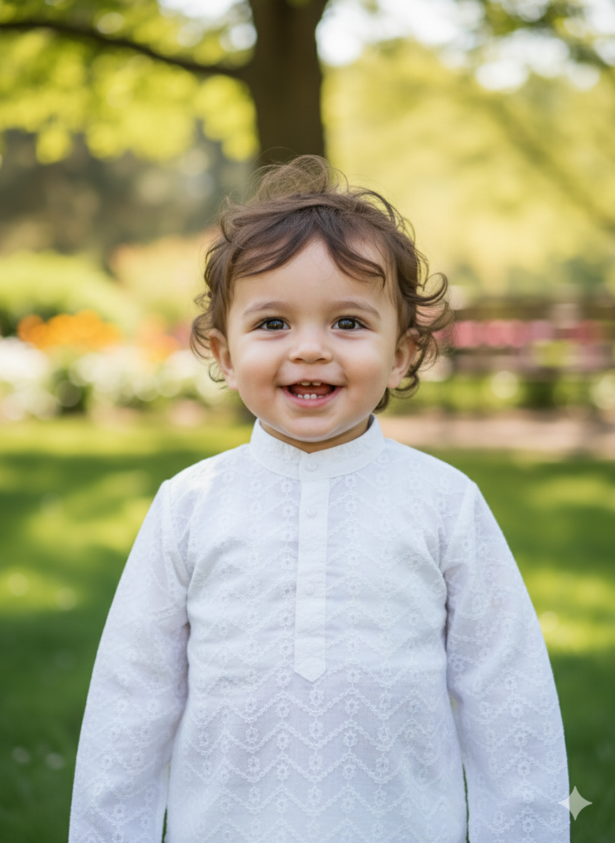 White Chikankari Kurta Set