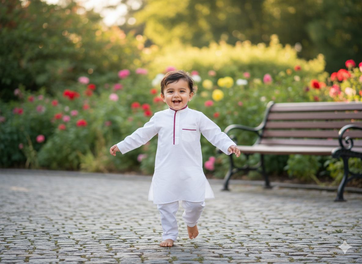 Classic White/Maroon Piping Kurta Pajama