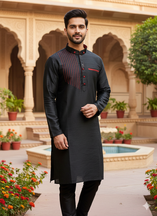 The Crimson Dash Kurta Set