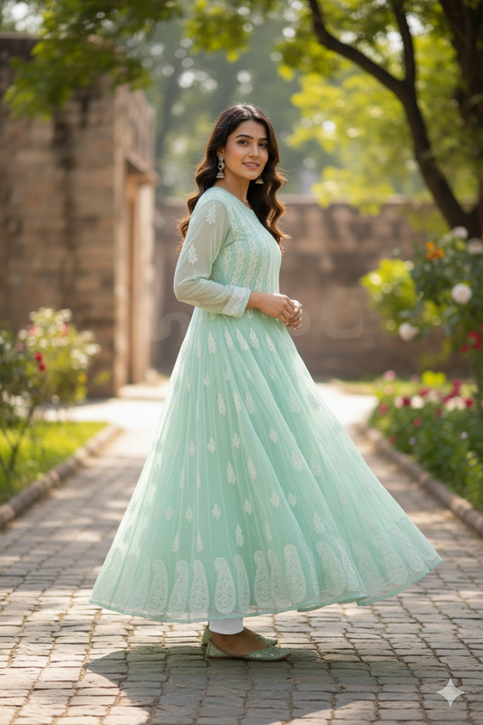Noor-e-Neel Teal Anarkali