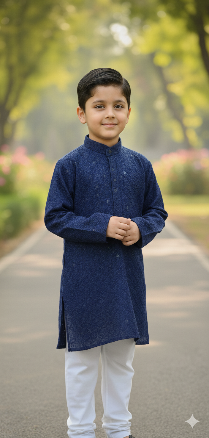 Regal Navy Boys Kurta Pajama
