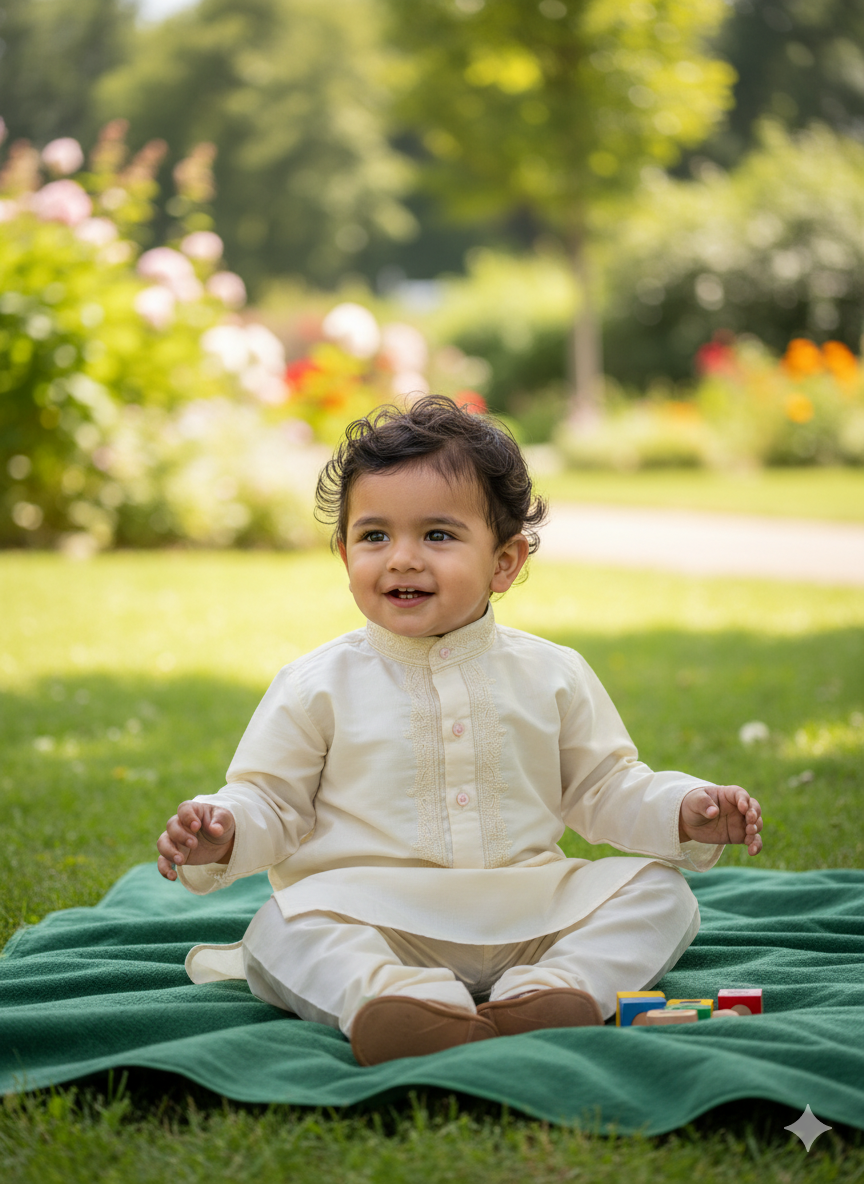 Biscuit Beige Kurta Pajama With Embroidery