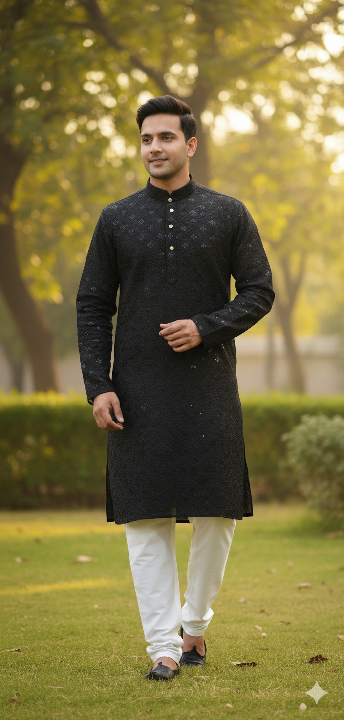 Royal Black Kurta Pajama