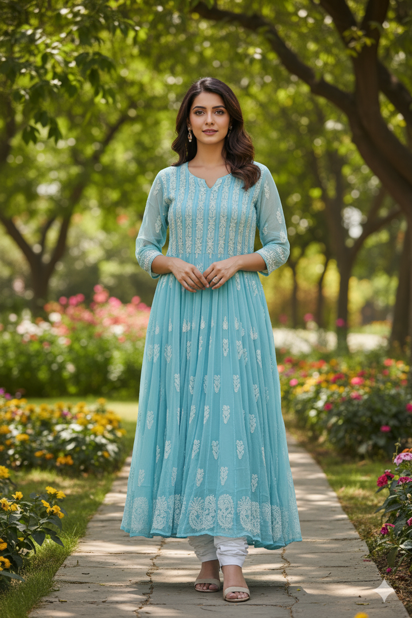 Noor-e-Neel Sky Anarkali