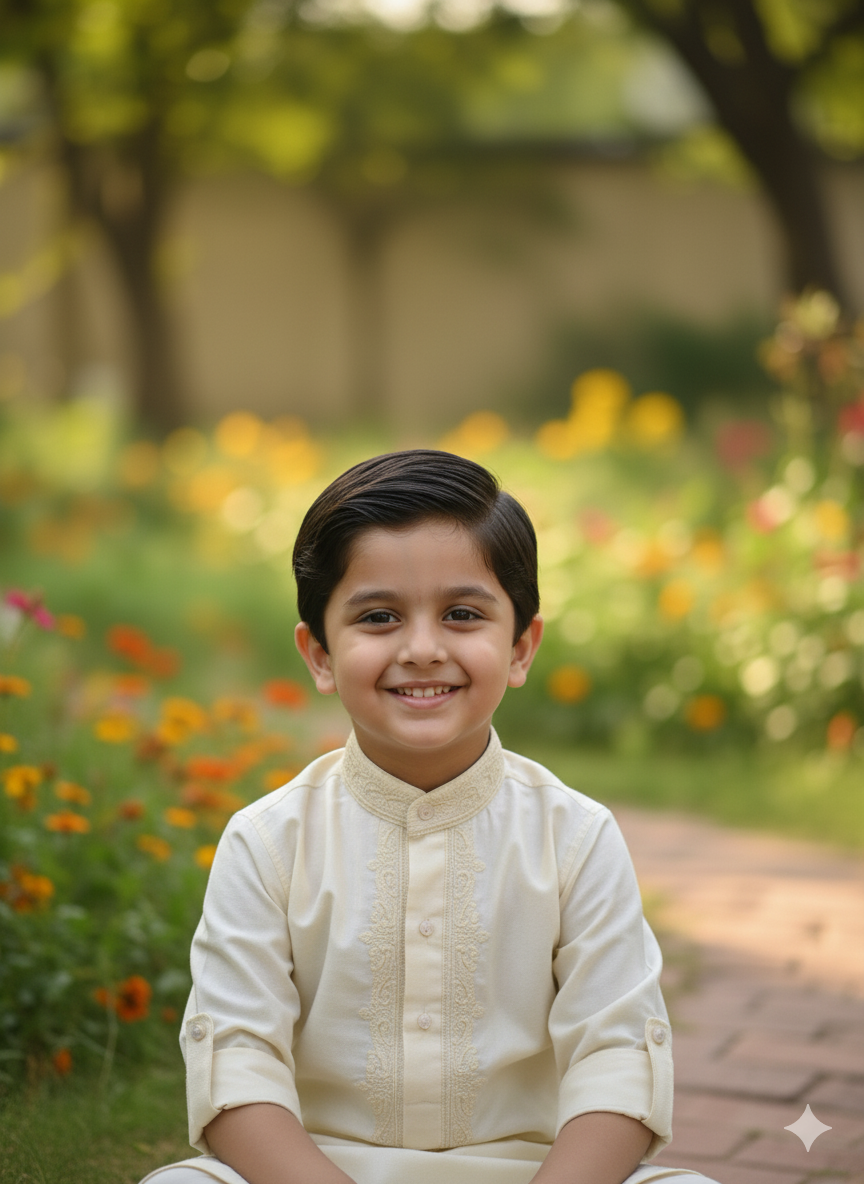 Light Beige Embroidery Kurta Pajama