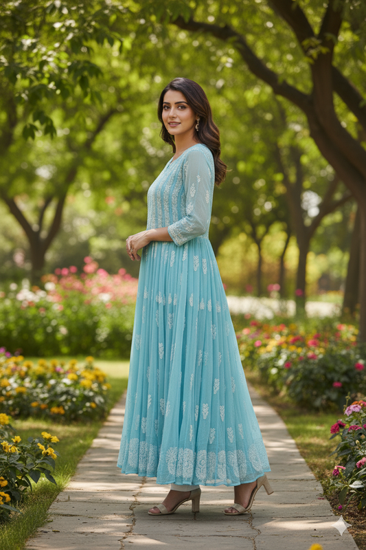 Noor-e-Neel Sky Anarkali