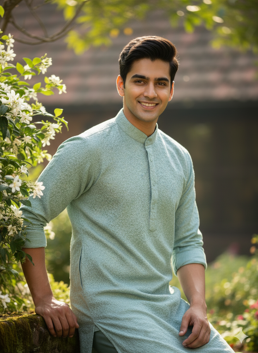 The Aqua Weave Chikankari Set