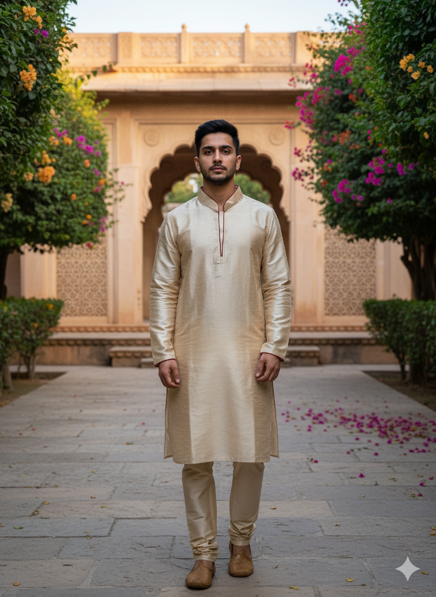 The Champagne Glow Kurta Set