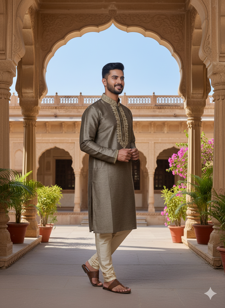 Autumn Dusk Embroidered Kurta & Pyjama