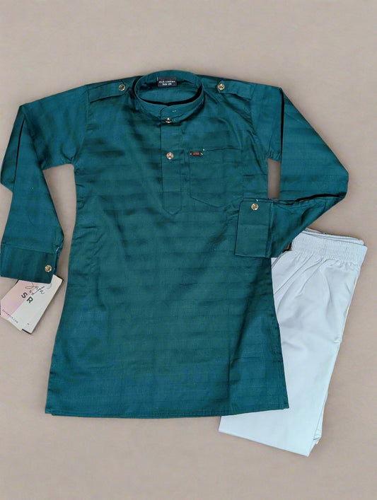 Forest Green Boys’ Sultan Kurta Pajama Set