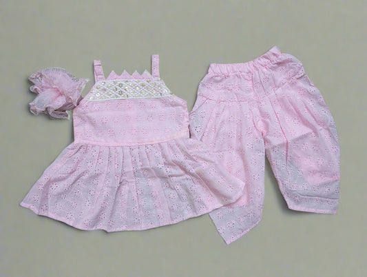 Rosé Chikankari Peplum Set