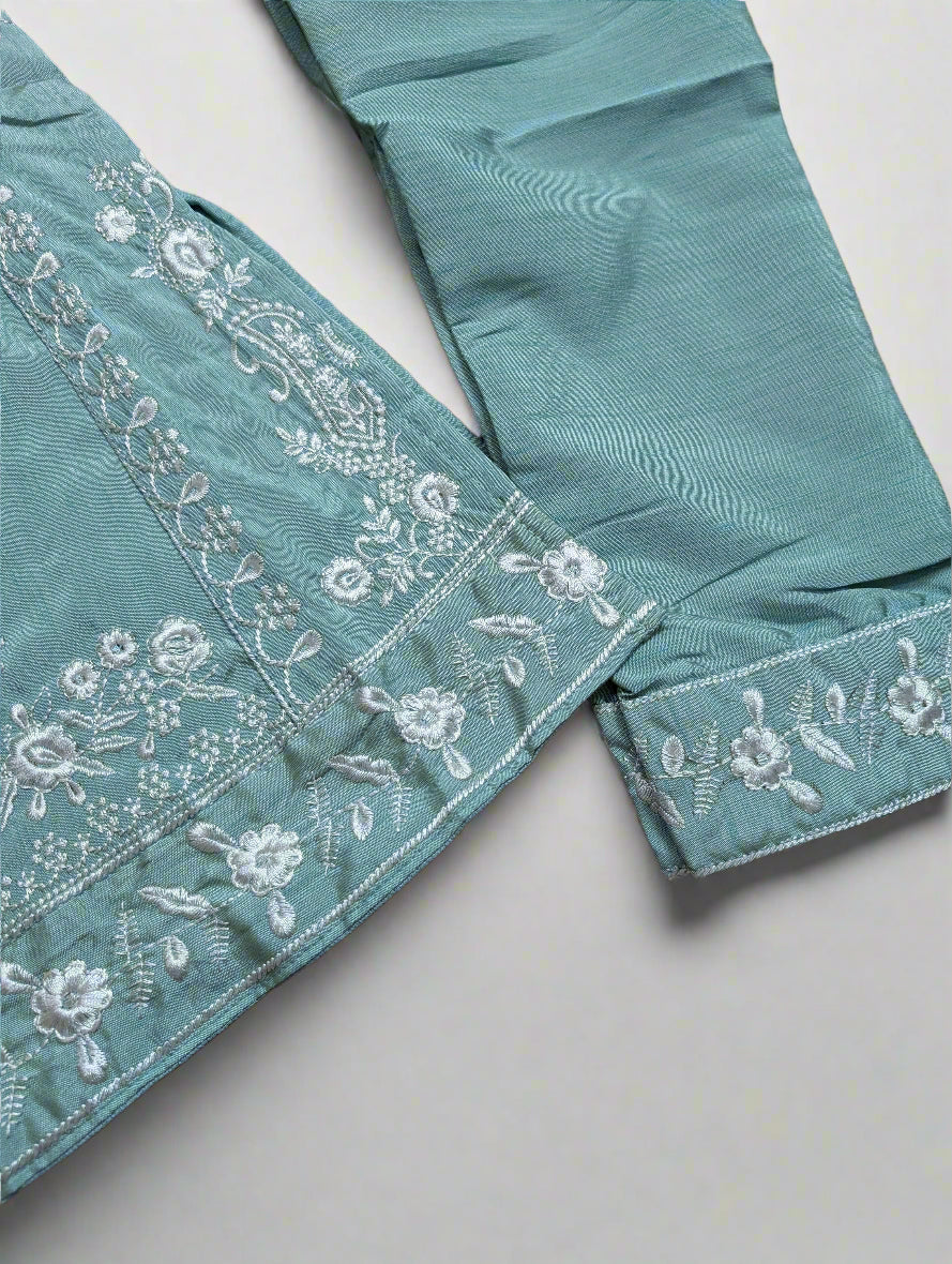 Aqua Serenity Girls' Embroidered Set