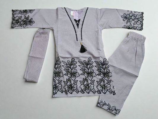NoorLuxe Lavender Embroidered Ensemble
