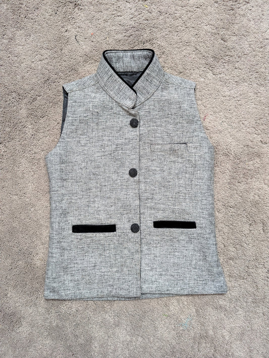 Salt & Pepper Weave Nehru Vest / Sadri