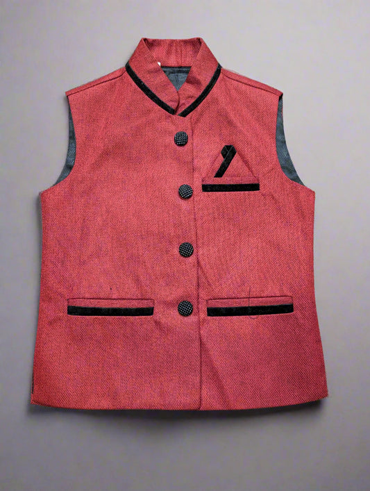 The Heritage Crimson Nehru Vest / Sadri