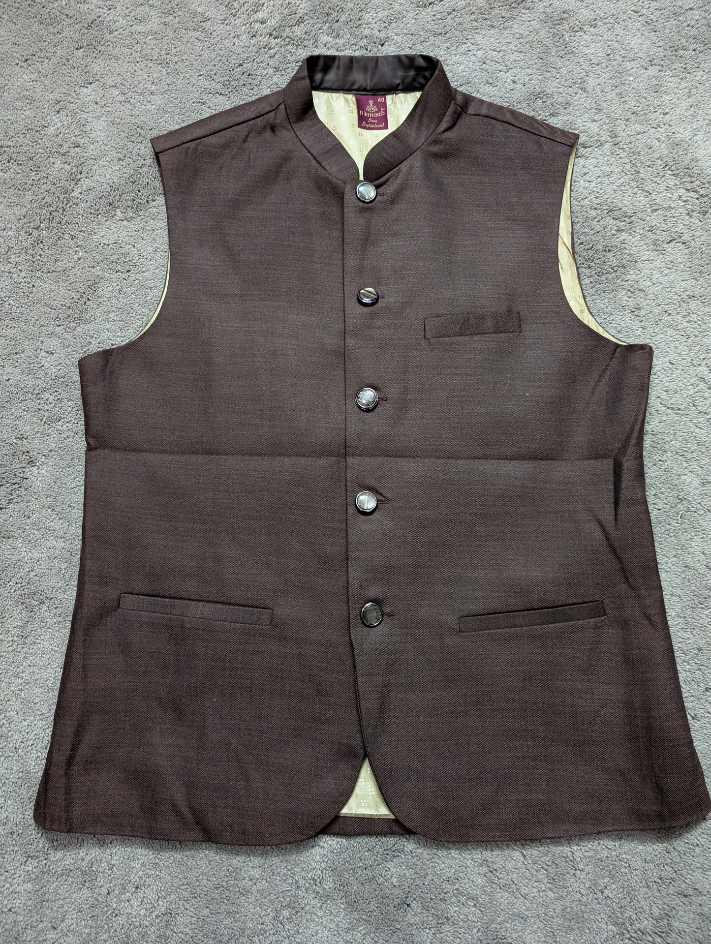 The Espresso Elegance Nehru Jacket / Sadri