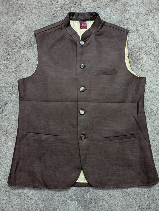 The Espresso Elegance Nehru Jacket / Sadri