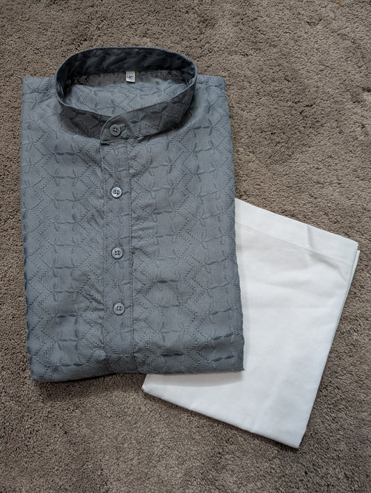 The Sterling Grid Kurta Set